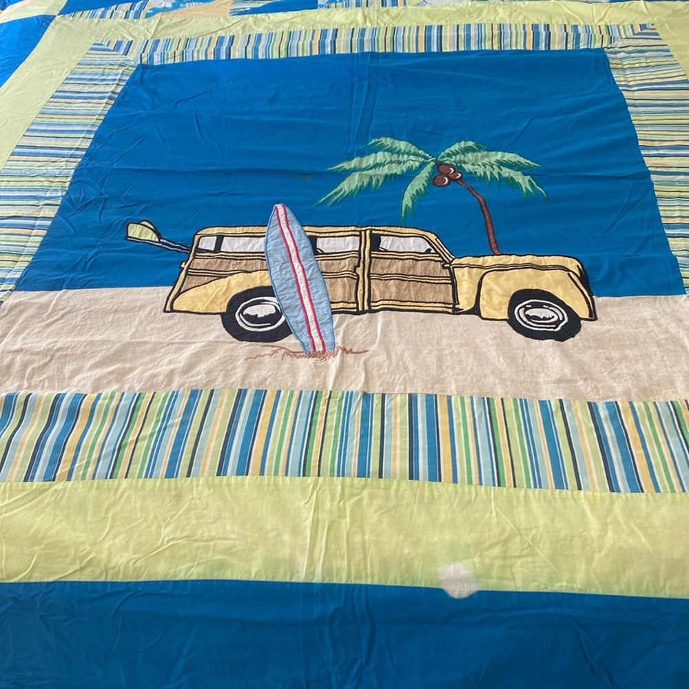 Woody/surf shower curtain